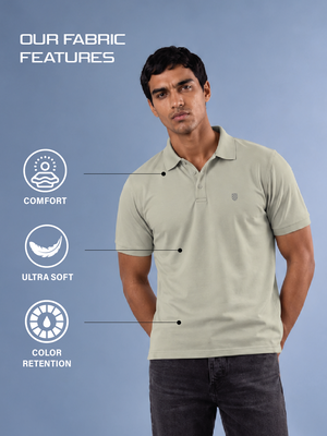 100kmph Basics Polo T-Shirt Aluminium