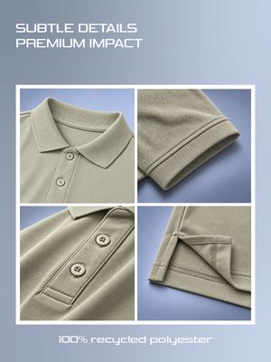 100kmph Basics Polo T-Shirt Aluminium