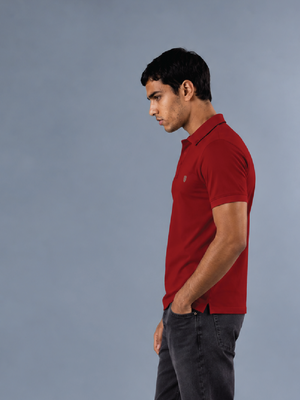100kmph Basics Polo T-Shirt Arrow Red