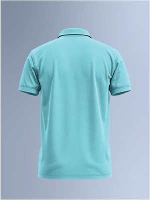 100kmph Basics Polo T-Shirt Sky Blue