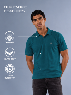 100kmph Basics Polo T-Shirt Bottle Green