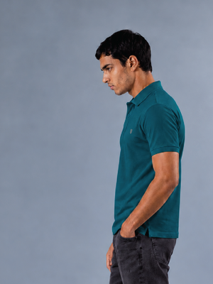 100kmph Basics Polo T-Shirt Bottle Green