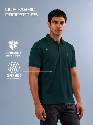 100kmph Basics Polo T-Shirt Pine Green