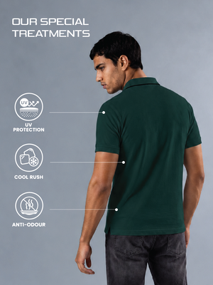 100kmph Basics Polo T-Shirt Pine Green