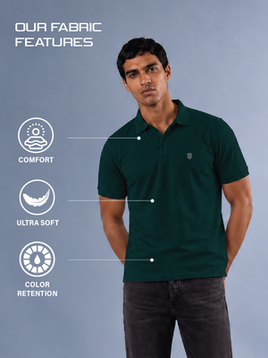 100kmph Basics Polo T-Shirt Pine Green
