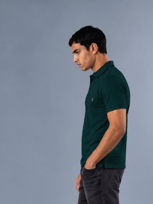 100kmph Basics Polo T-Shirt Pine Green