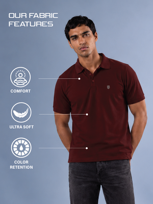 100kmph Basics Polo T-Shirt  Maroon