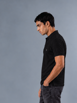100kmph Basics Polo T-Shirt Black