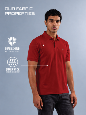 100kmph Basics Polo T-Shirt Arrow Red