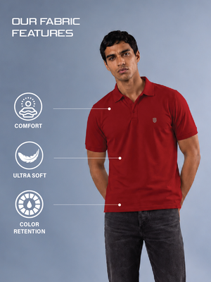 100kmph Basics Polo T-Shirt Arrow Red
