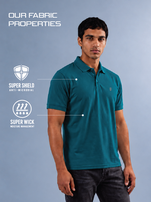 100kmph Basics Polo T-Shirt Bottle Green