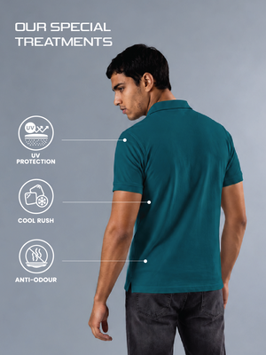 100kmph Basics Polo T-Shirt Bottle Green