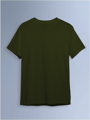 100kmph Basics Round Neck T-Shirt Olive Green
