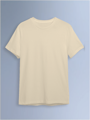100kmph Basics Round Neck T-Shirt Beige