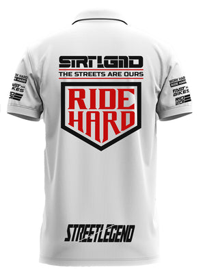 Ride Hard - Polo T-Shirt White